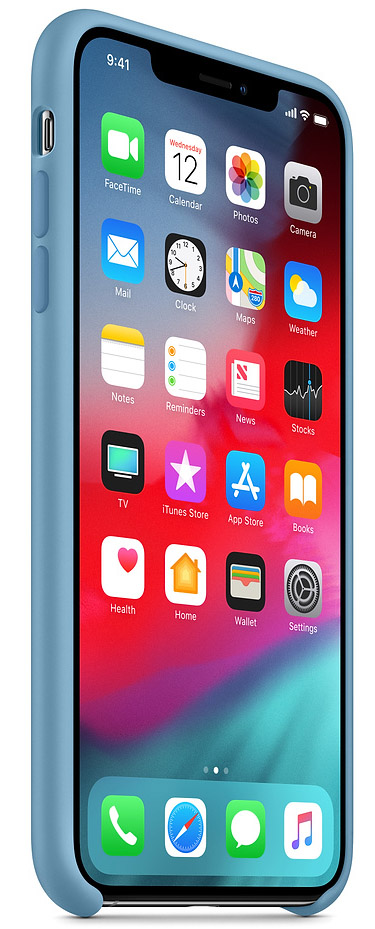 Чехол Silicone Case качество Lux для iPhone X/Xs синий василек